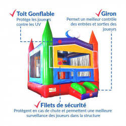 Achat Château Gonflable Ecolier : sécurité renforcée