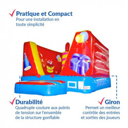 Achat Chateau Gonflable Pitchoune Cube Anniversaire 4m : sécurité renforcée