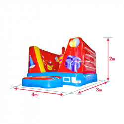 Achat Chateau Gonflable Pitchoune Cube Anniversaire 4m : dimensions