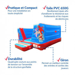 Achat Château Gonflable Clown 4M : qualité professionnelle