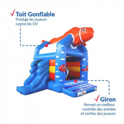 Achat Château Gonflable Poisson Clown : sécurité renforcée