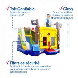 Achat Château Gonflable Pirate Occasion : sécurité renforcée